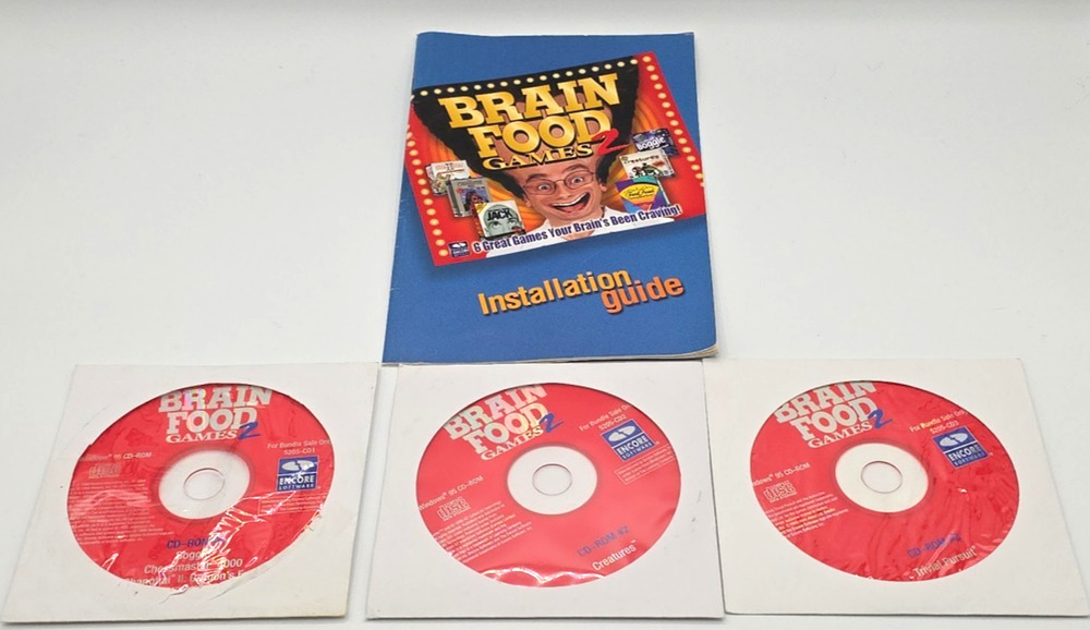 Brain Food Games 2 - Complete Set - Vintage PC CD-ROM Windows 95 Games